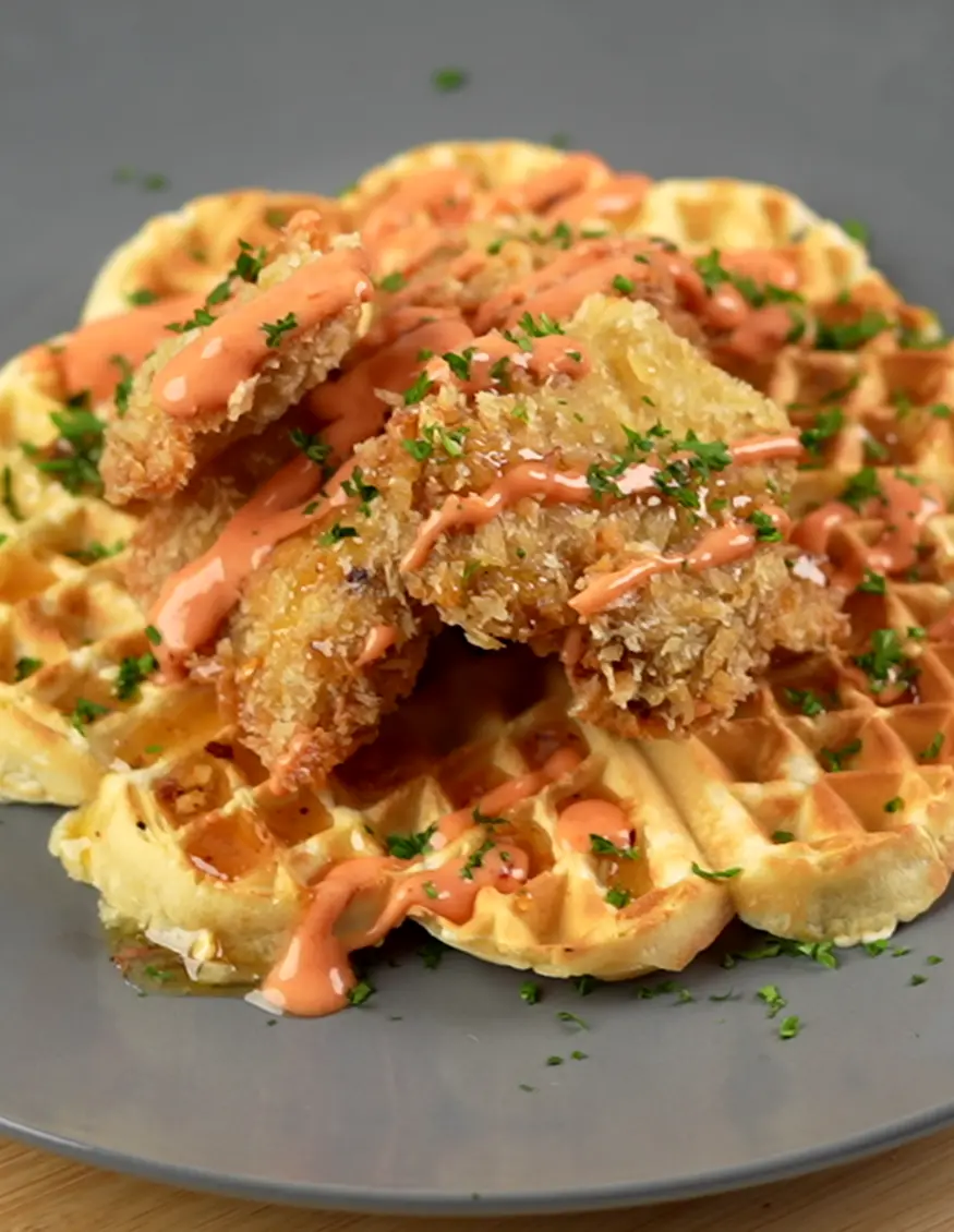 Lion's Mane Nuggets with Waffle - Superlicious