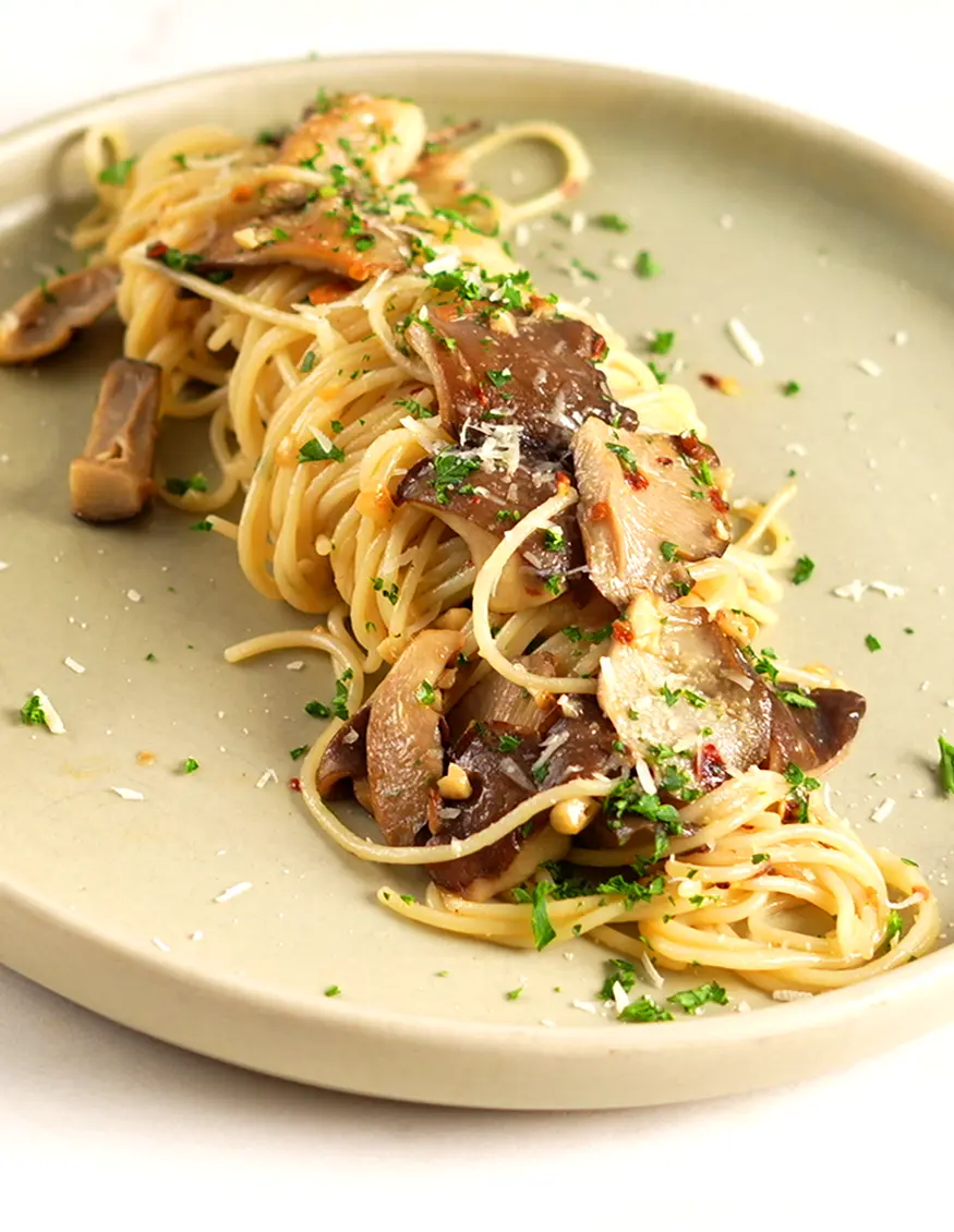 Spaghetti Mushroom Aglio Olio